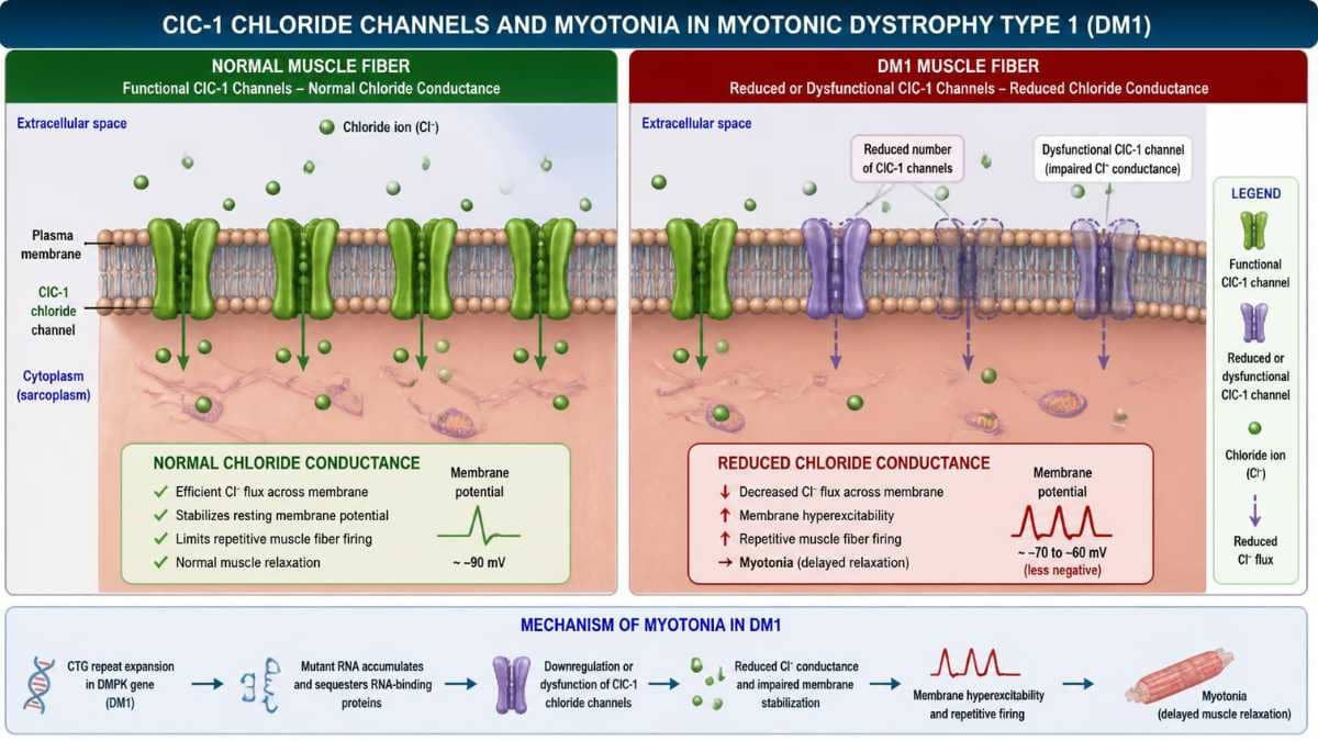 miotonia nella DM1, Illustrazione del canale del cloro ClC-1